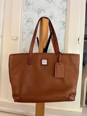 Dooney & Bourke Brown Pebbled Leather Shoulder Tote